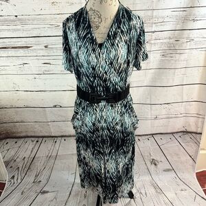 Alfani Woman Crossover Top Short Sleeve Midi Dress 1X